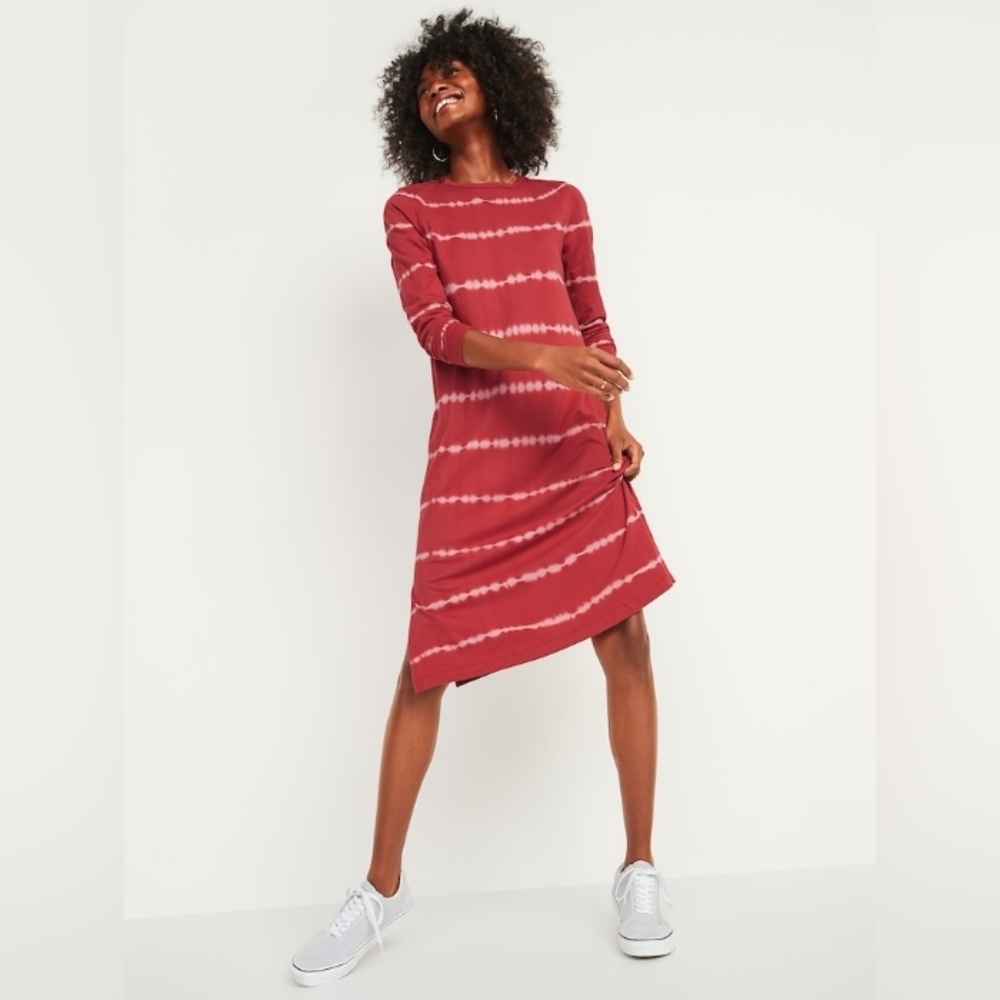 Old Navy Long Sleeve tee Shirt Midi Dress